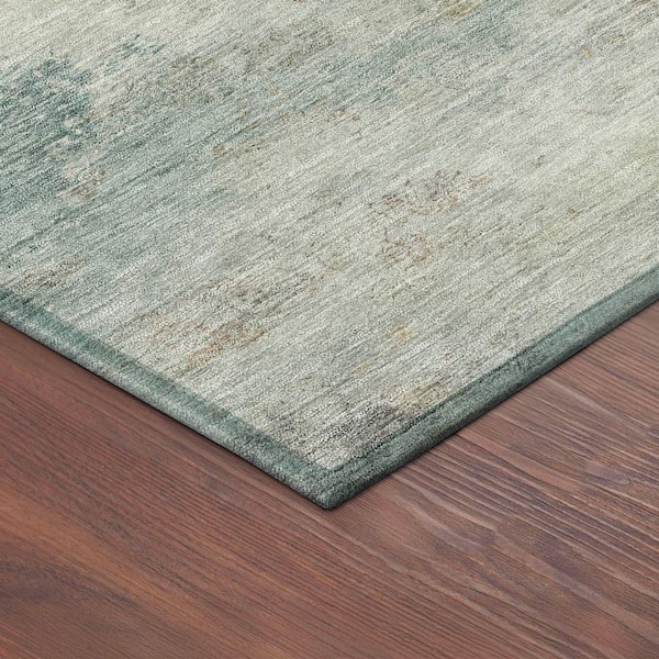 Chantille Machine Washable Indoor/Outdoor Abstract ACN2367 Teal 8 ft. x 10 ft. Area Rug