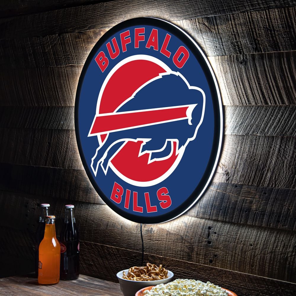 24 NFL Buffalo Bills Round Distressed Sign