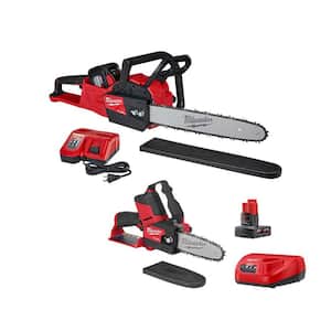 M18 FUEL 16 in. 18V Lithium-Ion Brushless Battery Chainsaw Kit and M12 FUEL HATCHET Combo Kit (2-Tool)