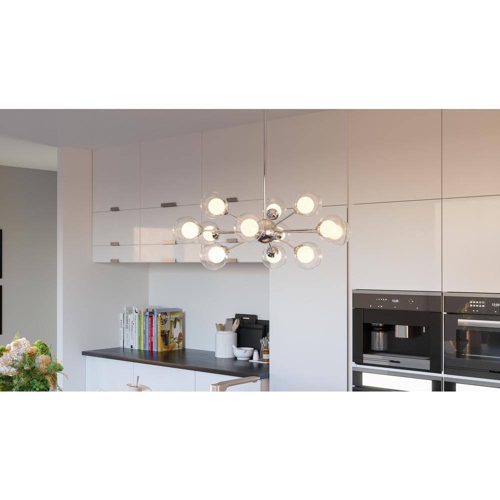 Spellbound 29'' Chrome Sputnik 12-Light Chandelier