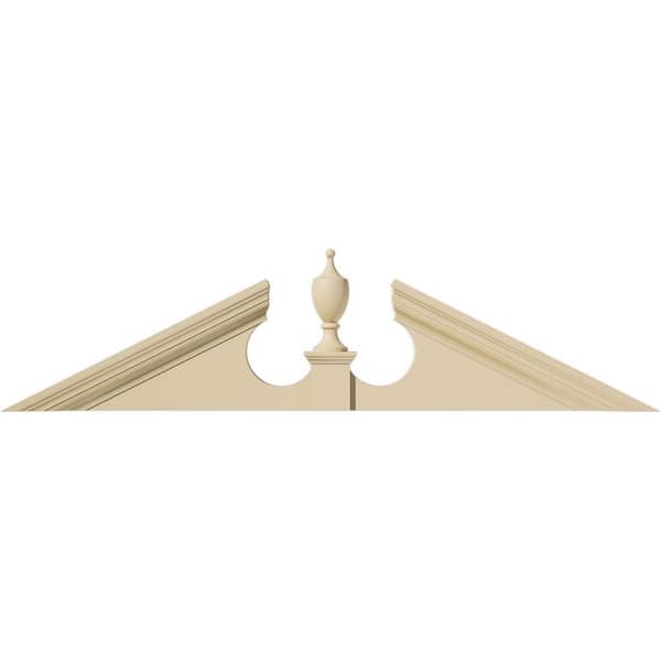 50 in. W x 12-1/2 in. H x 2-3/4 in. P Pitch 6/12 Acorn Signature Urethane Pediment Acorn Ships Unattached in Box Prime