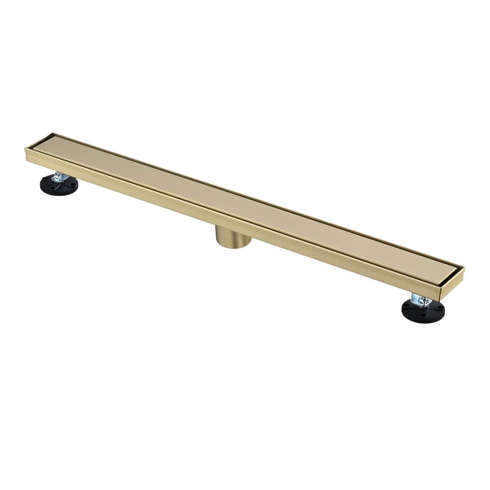 30 Inch Brushed Gold Stainless Steel Linear Shower Drain
