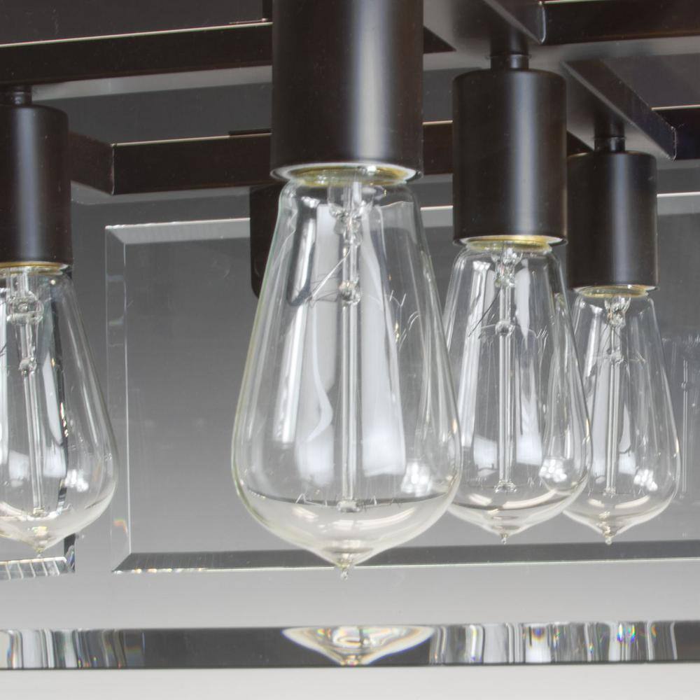 Glayse Antique Bronze 5-Light Pendant with Beveled Glass Shade