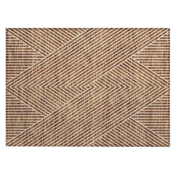 Chantille Machine Washable Indoor/Outdoor Abstract ACN937 Terracotta 1 ft. 8 in. x 2 ft. 6 in. Area Rug