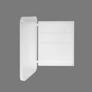 16 in. W x 24 in. H Rectangular White Framed Wall Mount or Recessed Medicine Cabinet with Mirror