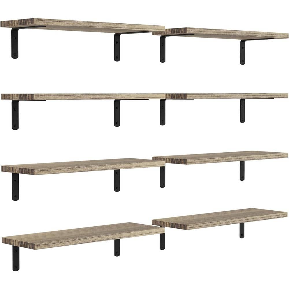 5.9 in. W x 16.5 in. D Rustic Brown Wood Floating Shelves for Wall Decor 8 