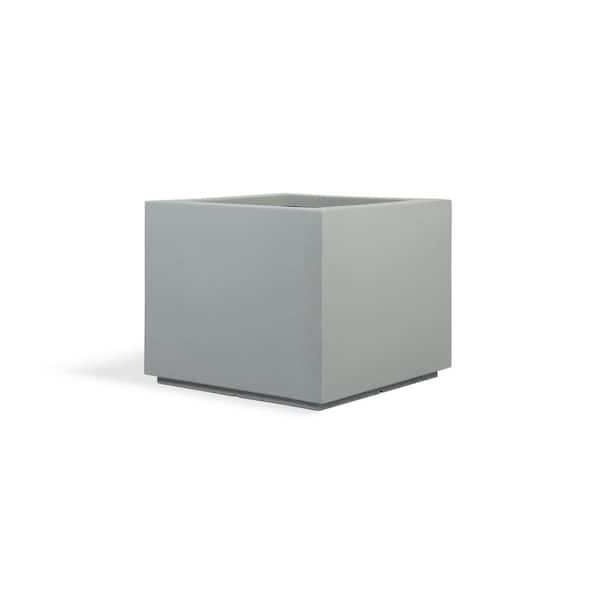 PolyStone Planters Monterrey Square 23 in. x 23 in. Concrete Gray Composite Window Boxes & Troughs