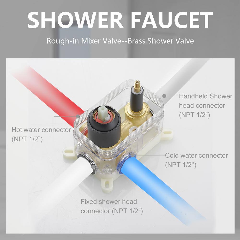 Brushed Nickel Dual Function Rain Shower Faucet with Handheld