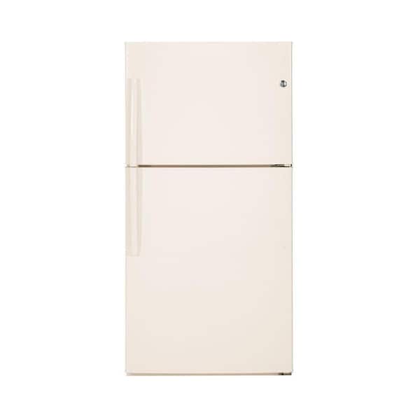 GE 21.1 cu. ft. Top Freezer Refrigerator in Bisque, ENERGY STAR