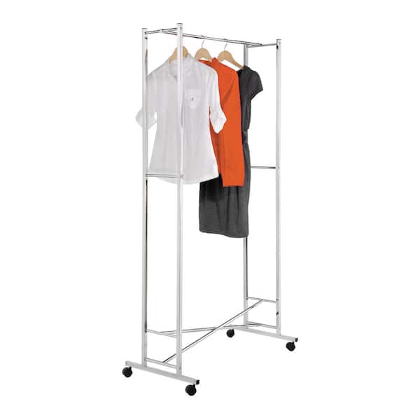 Honey-Can-Do Chrome Steel Clothes Rack 35.4 in. W x 68.11 in. H