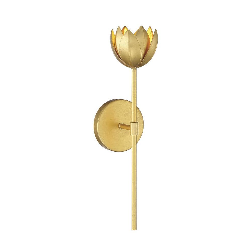 True Gold Floral LED Wall Sconce with Vintage Styling