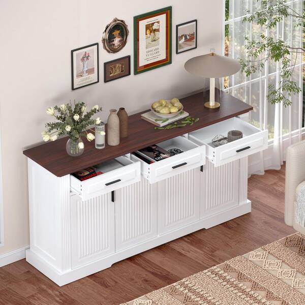 Ximuprmy 16 in. W x 63 in. D x 32 in. H White Freestanding Linen