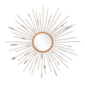Medium Round Painted Gold Finish Contemporary Mirror (36 in. H x 36 in. W)