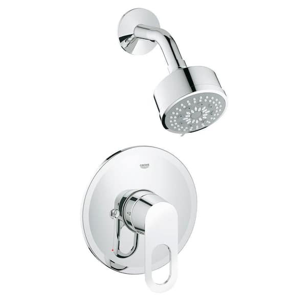 GROHE BauLoop 1-Handle Shower Trim Kit in StarLight Chrome (Valve Not Included)