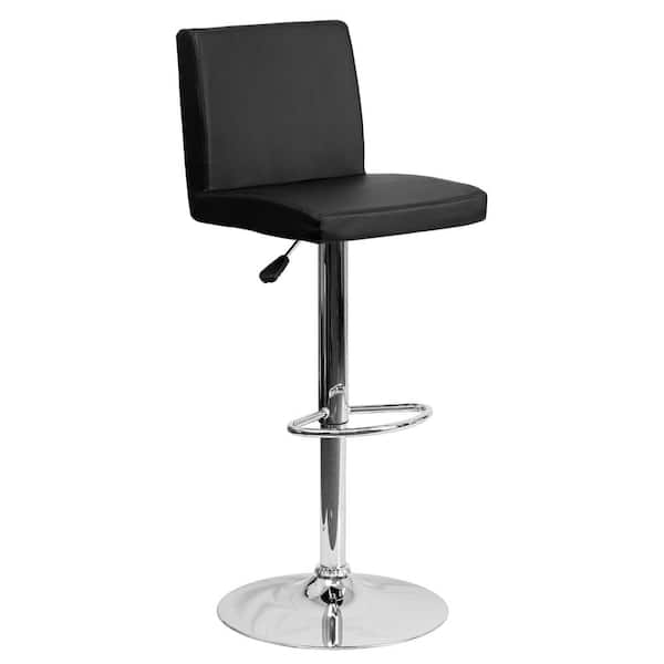 Flash Furniture Adjustable Height Black Cushioned Bar Stool
