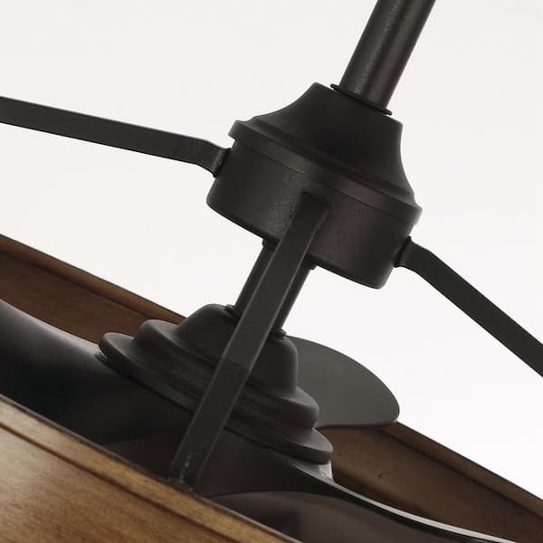 Parrot Uncle 27 in. LED Indoor Rustic Wood Black Downrod Mount