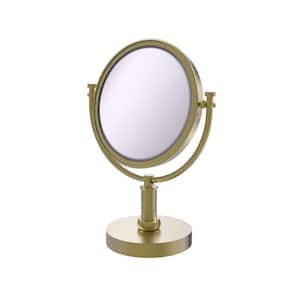 8 in. x 15 in. x 5 in. Vanity Top Makeup Mirror 5X Magnification in Satin Brass