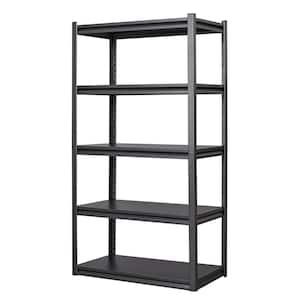 Metal Garage Storage Shelves 5 Tiers in 17.7 in. D x 33.9 in. W x 63 in. H Black Steel Rack