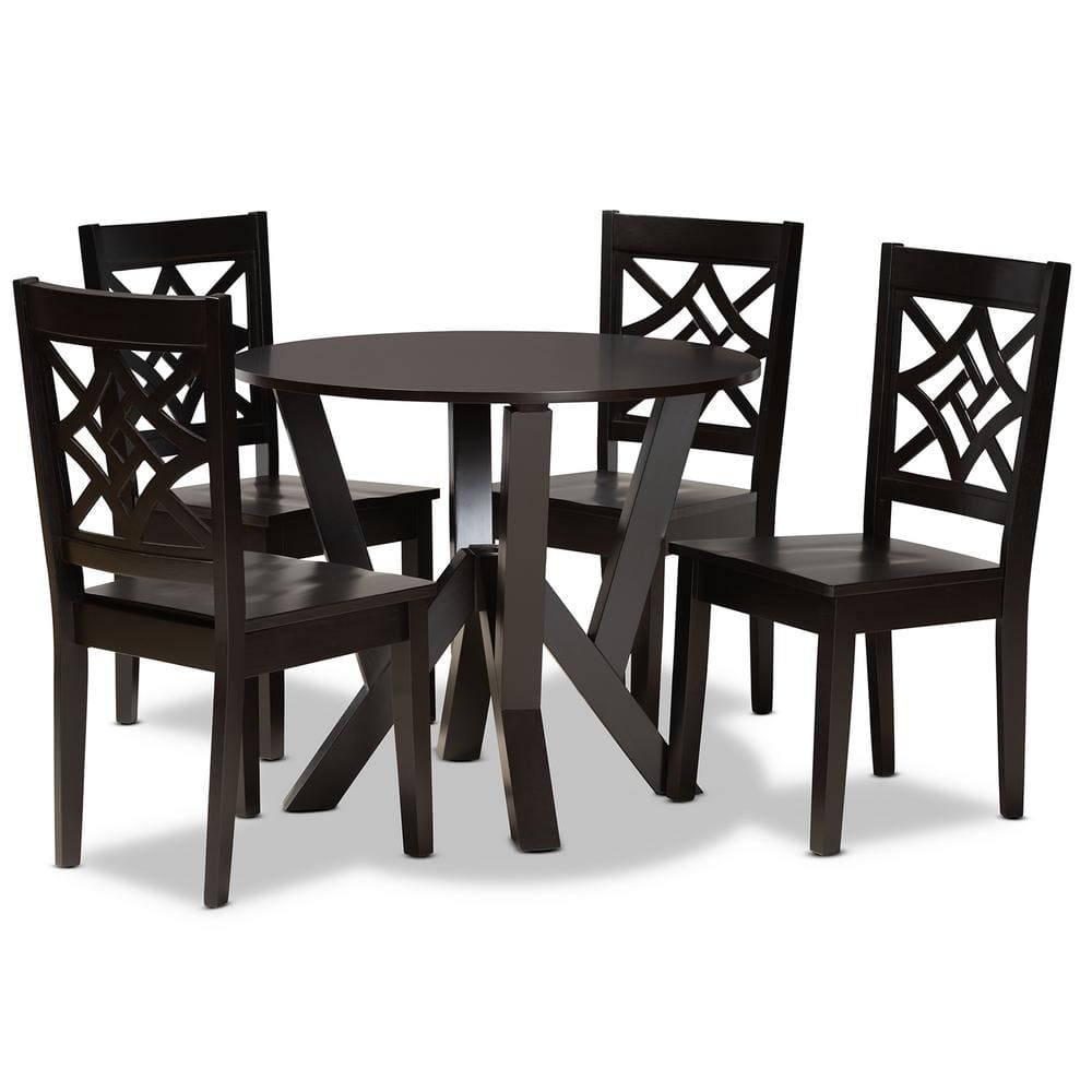 Kaila 5-Piece Dark Brown Dining Set