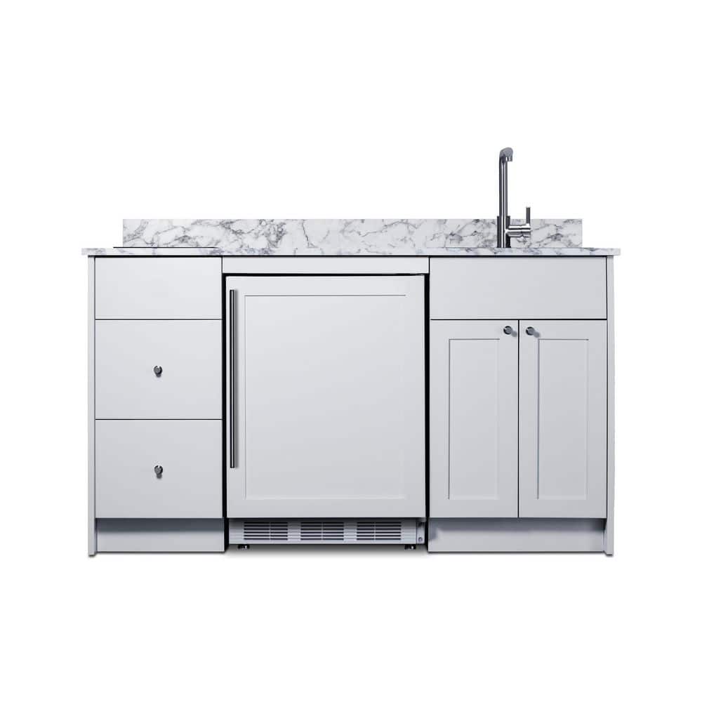 63 in. Compact Kitchen in White