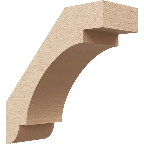 Ekena Millwork 3 in. x 8 in. x 8 in. Aspen Rough Cedar Woodgrain Timberthane Polyurethane Knee Brace, Primed