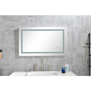 36 in. W x 30 in. H Rectangular Framed Wall Mounted Bathroom Vanity Mirror in White with Smart Touch Button