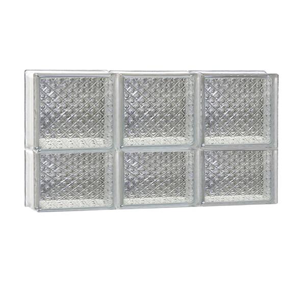 Clearly Secure 23.25 in. x 13.5 in. x 3.125 in. Frameless Non-Vented Diamond Pattern Glass Block Window