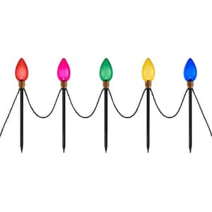 12 in. Multi-Colored Giant C9 LED Pathway Lights (10-Pack)