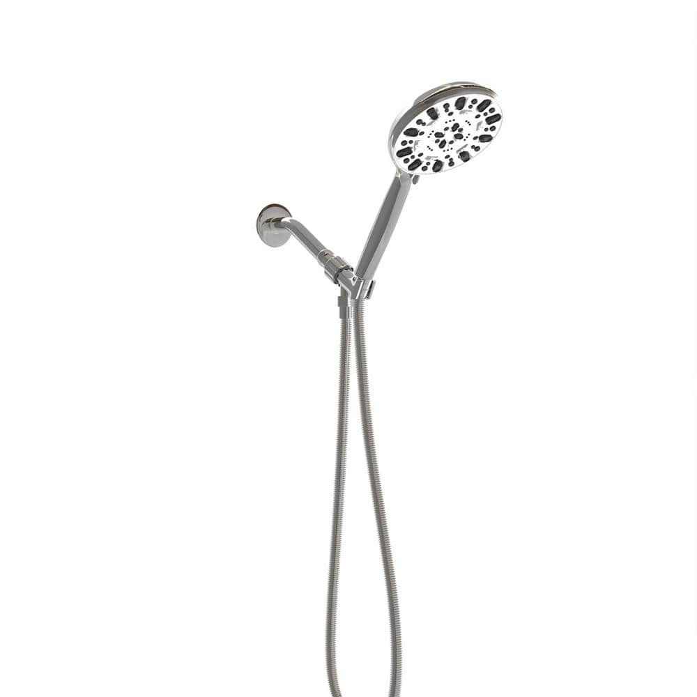 7-Spray Wall Mount Handheld Shower Head, 4.7 in. Hand Shower with Hose 1.8 