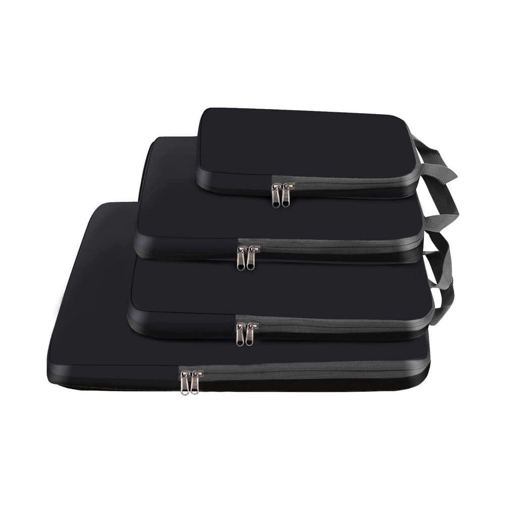 Black 4 PCS Compression Packing Cubes Travel Expandable Organizers 320D Fabric Tear Resistant Luggage Bags price history on PriceWatchPro