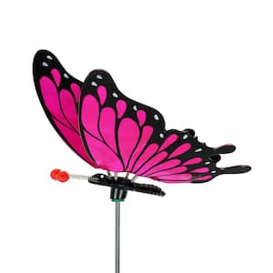 WindyWing Butterfly 2.46 ft. Pink Plastic Garden Stake