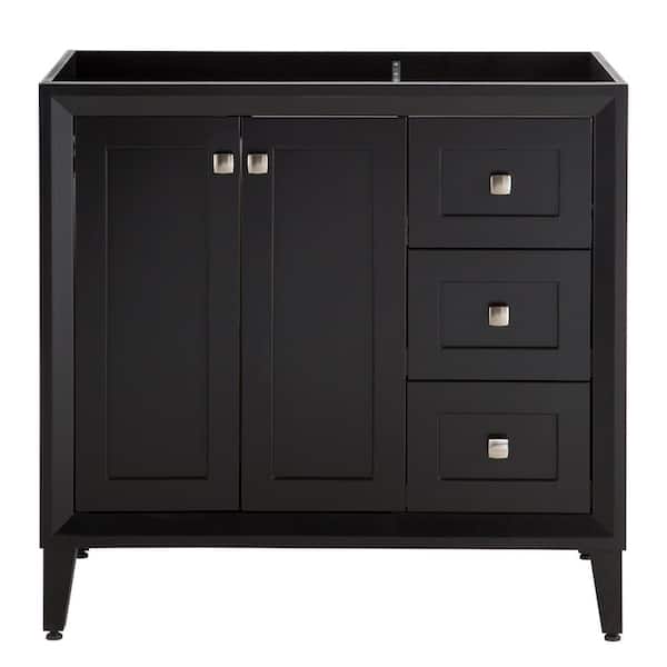 St. Paul Austell 36 in. W x 22 in. D x 34 in. H Bath Vanity Cabinet without Top in Black