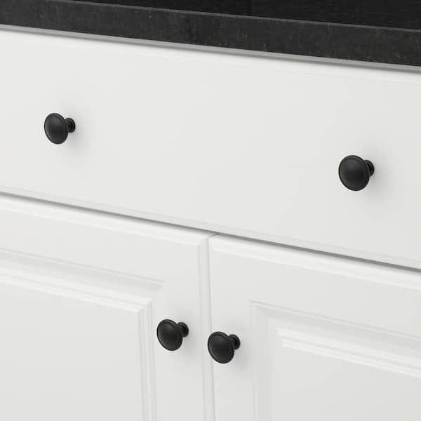 Toulouse Collection 1-1/4 in. (32 mm) Traditional Matte Black Round Cabinet Knob