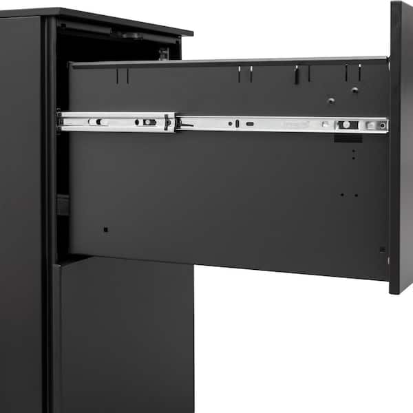 The Container Store 2-Drawer Locking Filing Cabinet Matte Black, 16-1/4 x 15-5/8 x 28-15/16 H