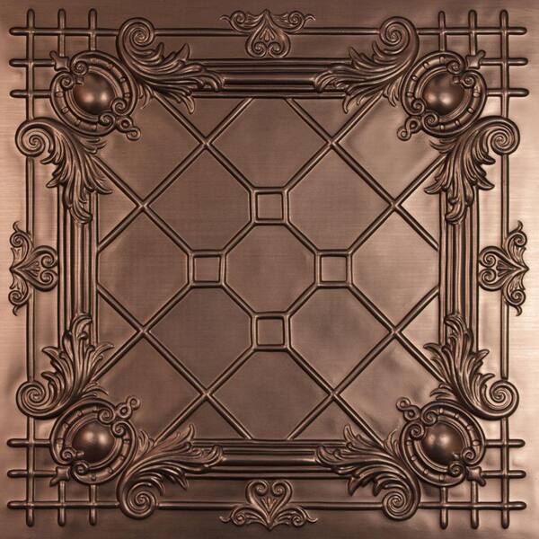Unbranded Bentley Faux Bronze 2 ft. x 2 ft. Lay-in or Glue-up Ceiling Panel (Case of 6)
