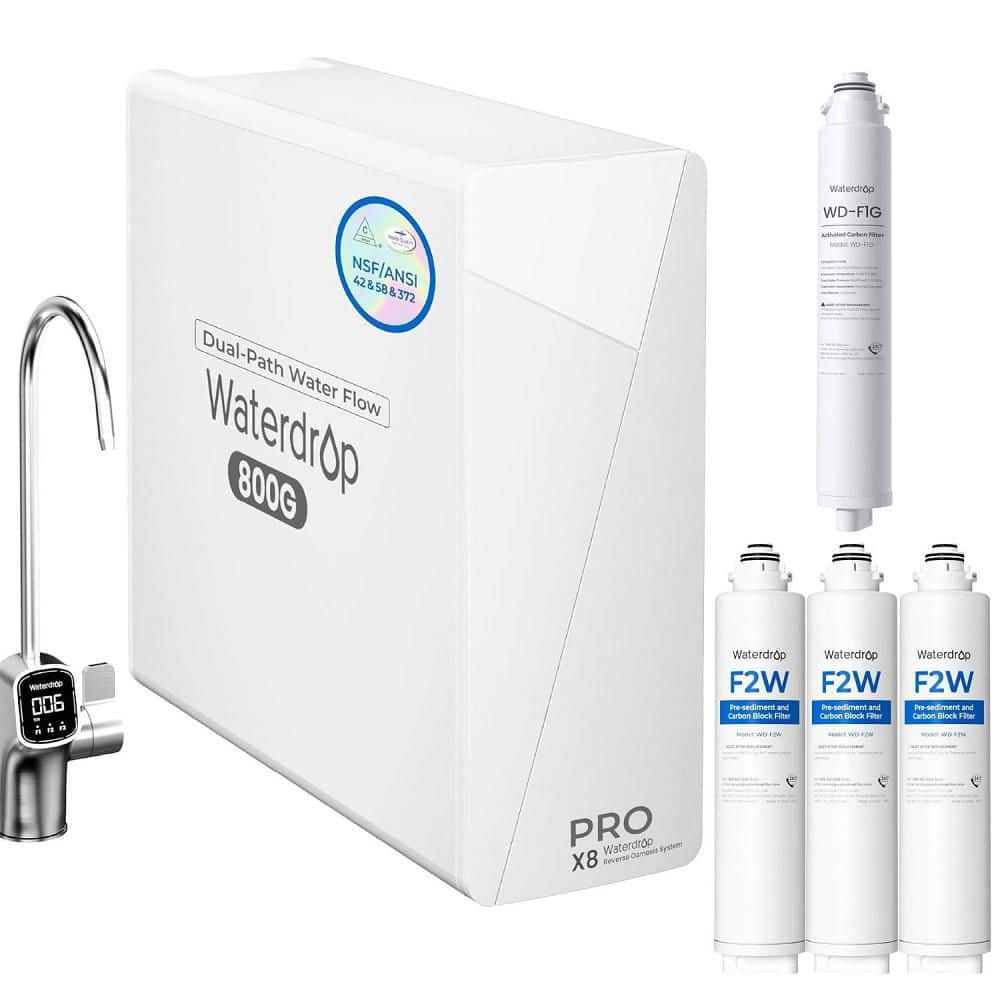 X8-PRO Reverse Osmosis Water Filter, NSF/ANSI Certified, 800 GPD Tankless RO System, 9-Stage RO Filtration, Smart Faucet price history on PriceWatchPro