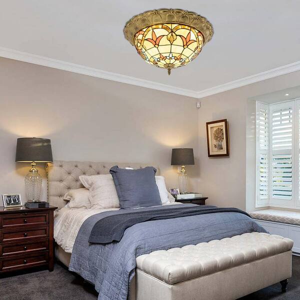 OUKANING 20.47 in. 36-Watt Gold European LED Flush Mount Ceiling