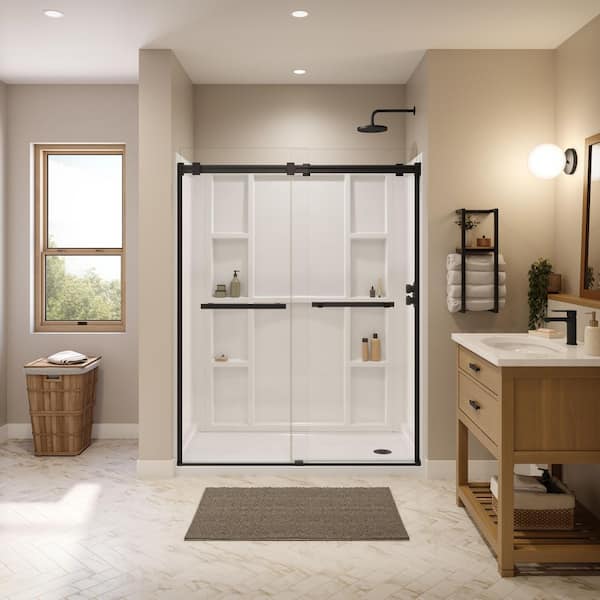 Interflo 6030 Acrylic Alcove Five-piece Shower in White with Right-hand Drain