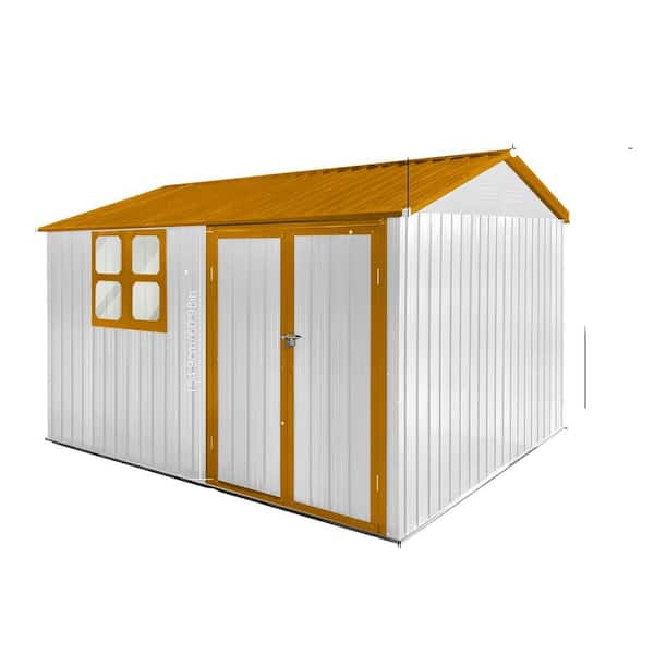 10 ft. W x 8 ft. D Metal Shed with Lockable Doors, Windows (80 sq. ft. )