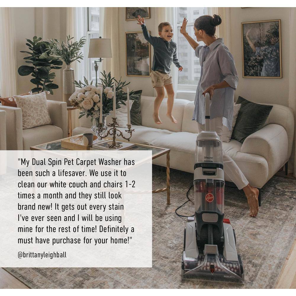 White Dual Spin Pet Upright Carpet Cleaner Shampooer