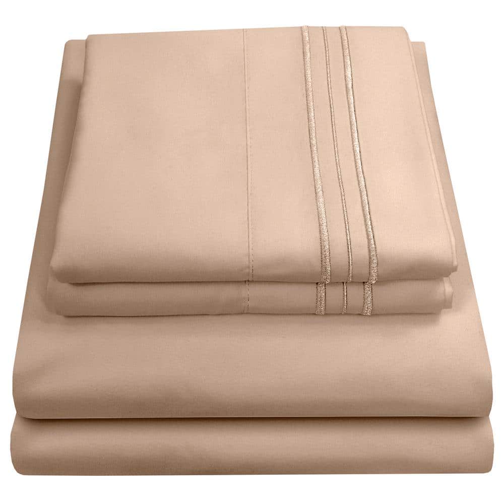 King Taupe Ultra Soft Microfiber 4-Piece Sheet Set