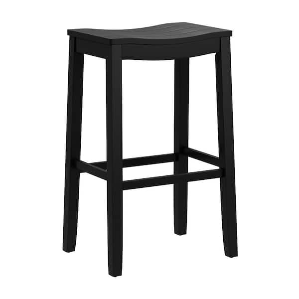 Hillsdale Furniture Fiddler 30 In Black Backless Wood Bar Stool With