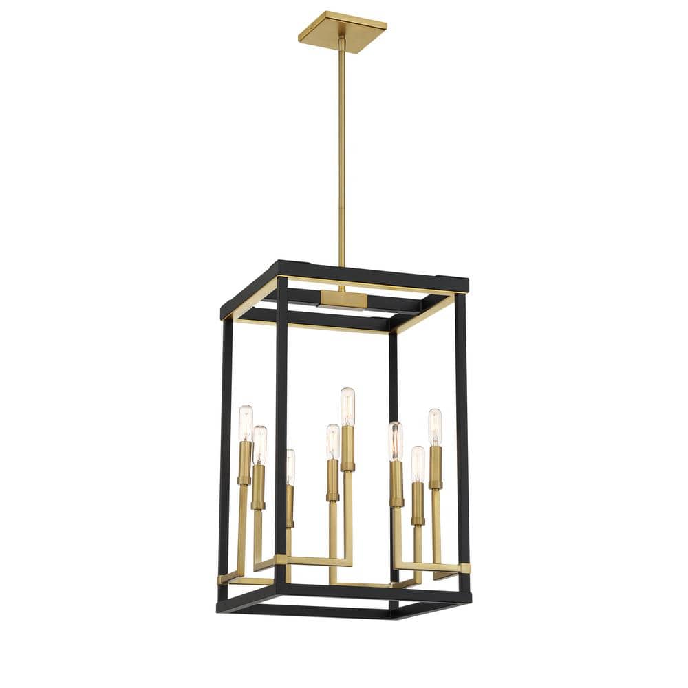 Minka Lavery Union Estates 8-Light Black and Soft Brass Cage