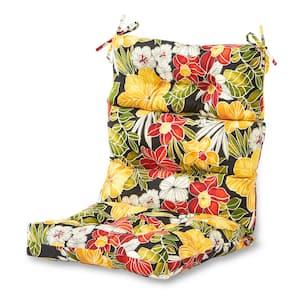 Aloha Black Outdoor High Back Dining Chair Cushion
