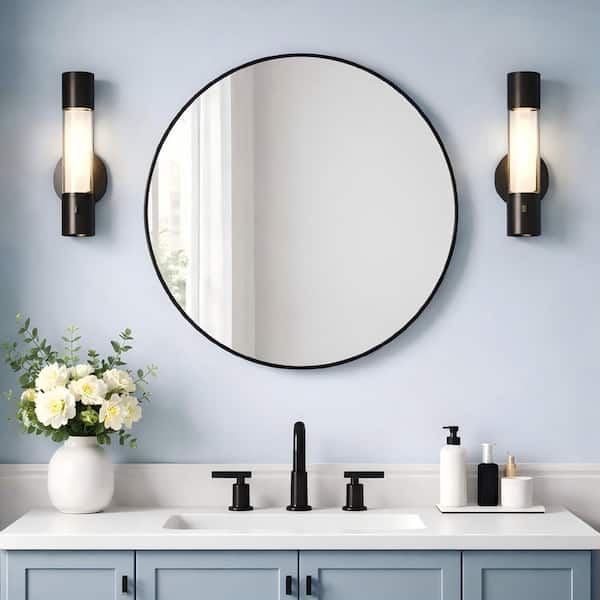 FORCLOVER 24 in. W x 24 in. H Round Aluminium Framed Wall Mount