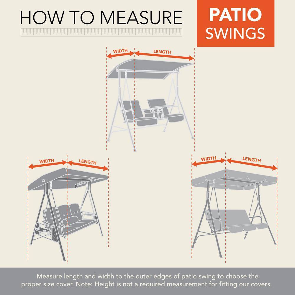 Gray Two-Tone Weather-Resistant Patio Swing Cover, 81"L x 52"W x 70"H