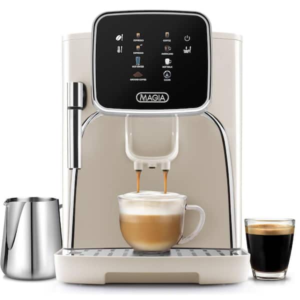 Zulay Kitchen Magia Clasica 2-Cup White Silver Fully Automatic