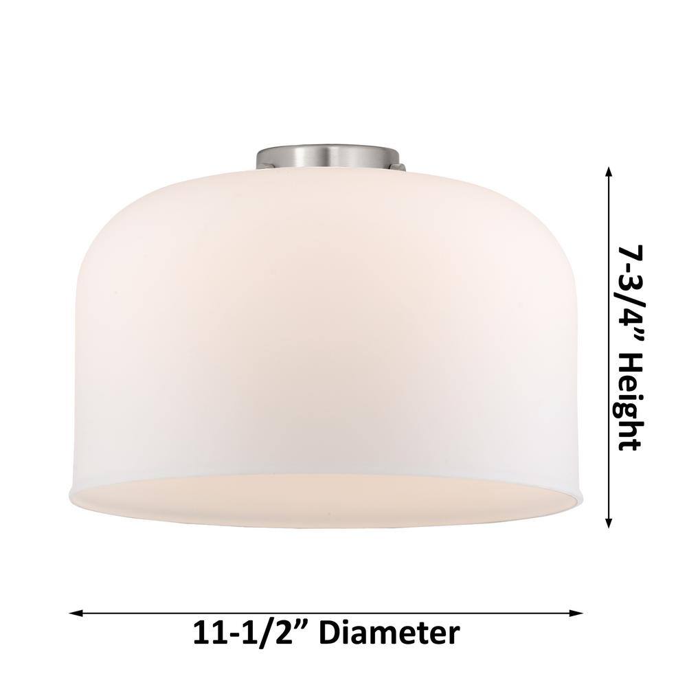 Matte Black Seedy Glass Vintage Flush Mount Light