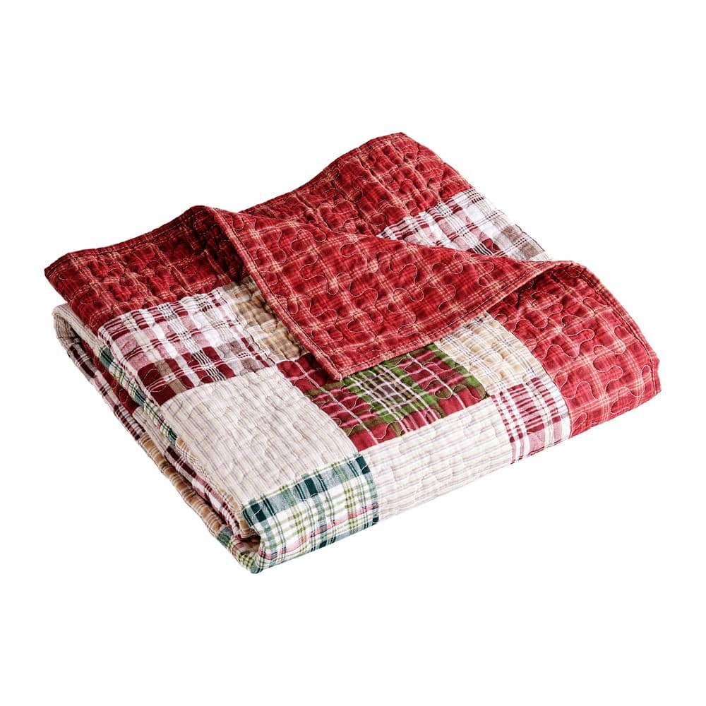 Oxford Multicolor Cotton Reversible Throw Blanket, 50x60-inch