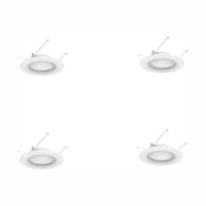 6 in. White Integrated LED Recessed Trim (4-Pack), 2700K Soft White